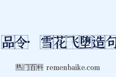 品令·雪花飞堕造句是什么意思的图片